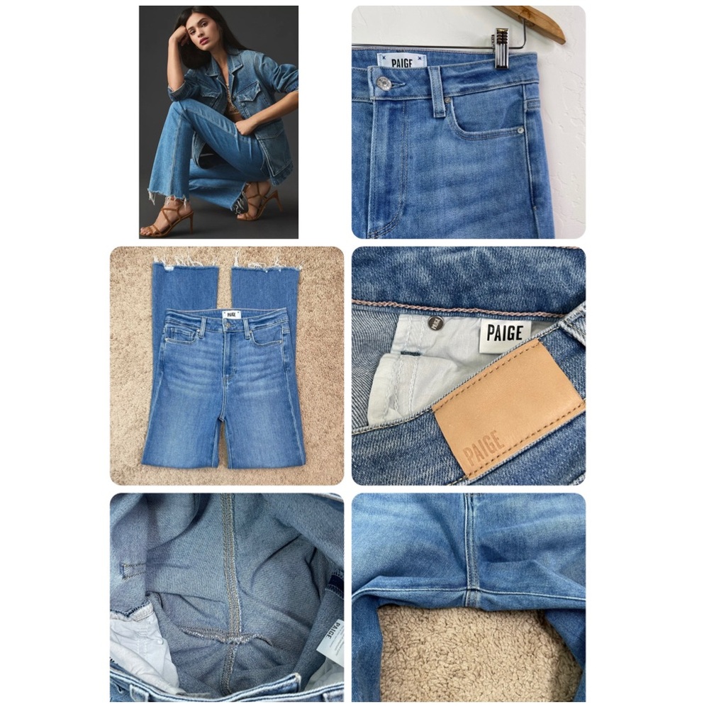 Paige Claudine High-Rise Jeans in Darling with Bootcut Flare Siesta Hem Size 26 - Picture 9 of 16